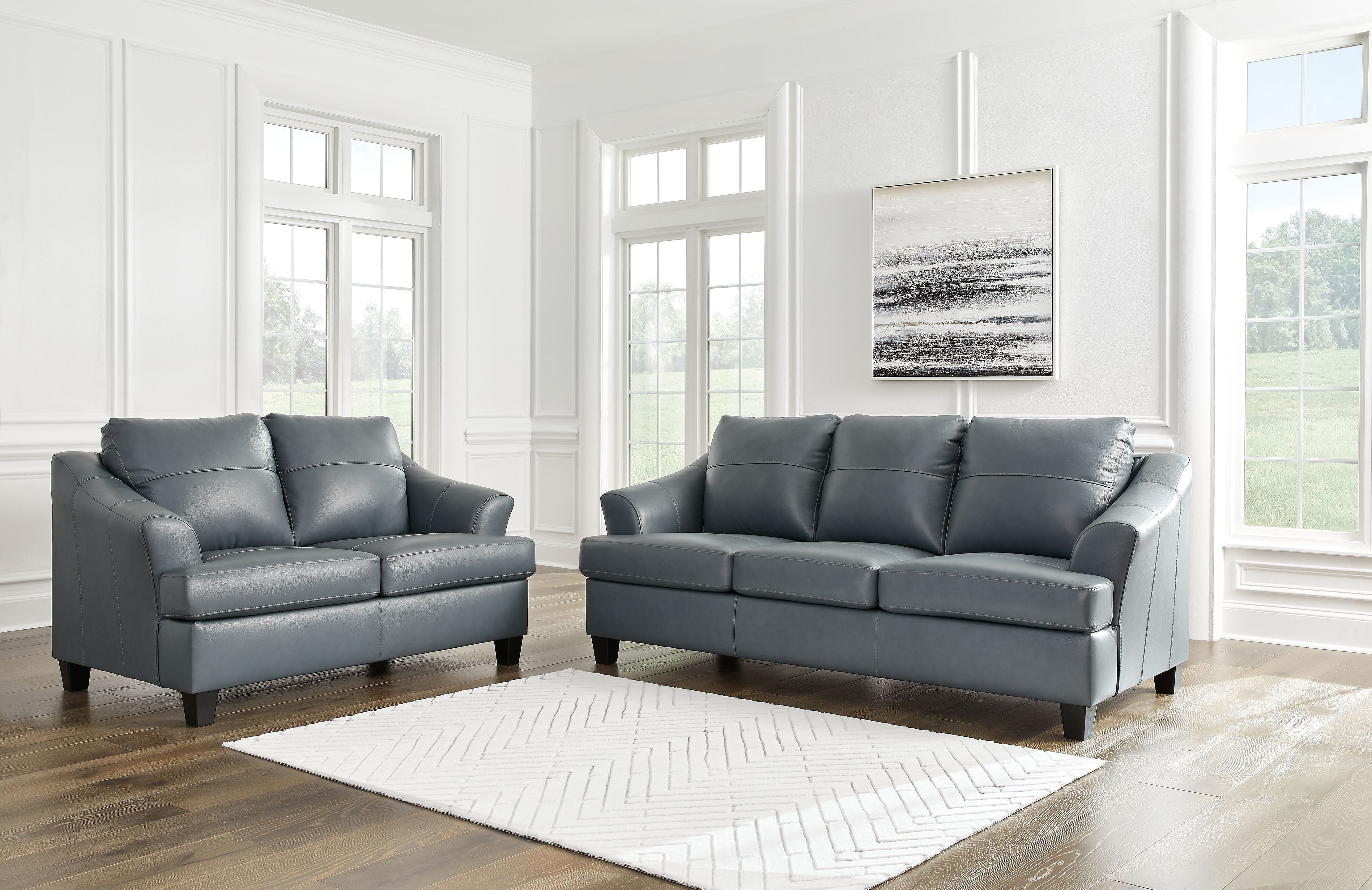 Lane leather sofa 2024 and loveseat